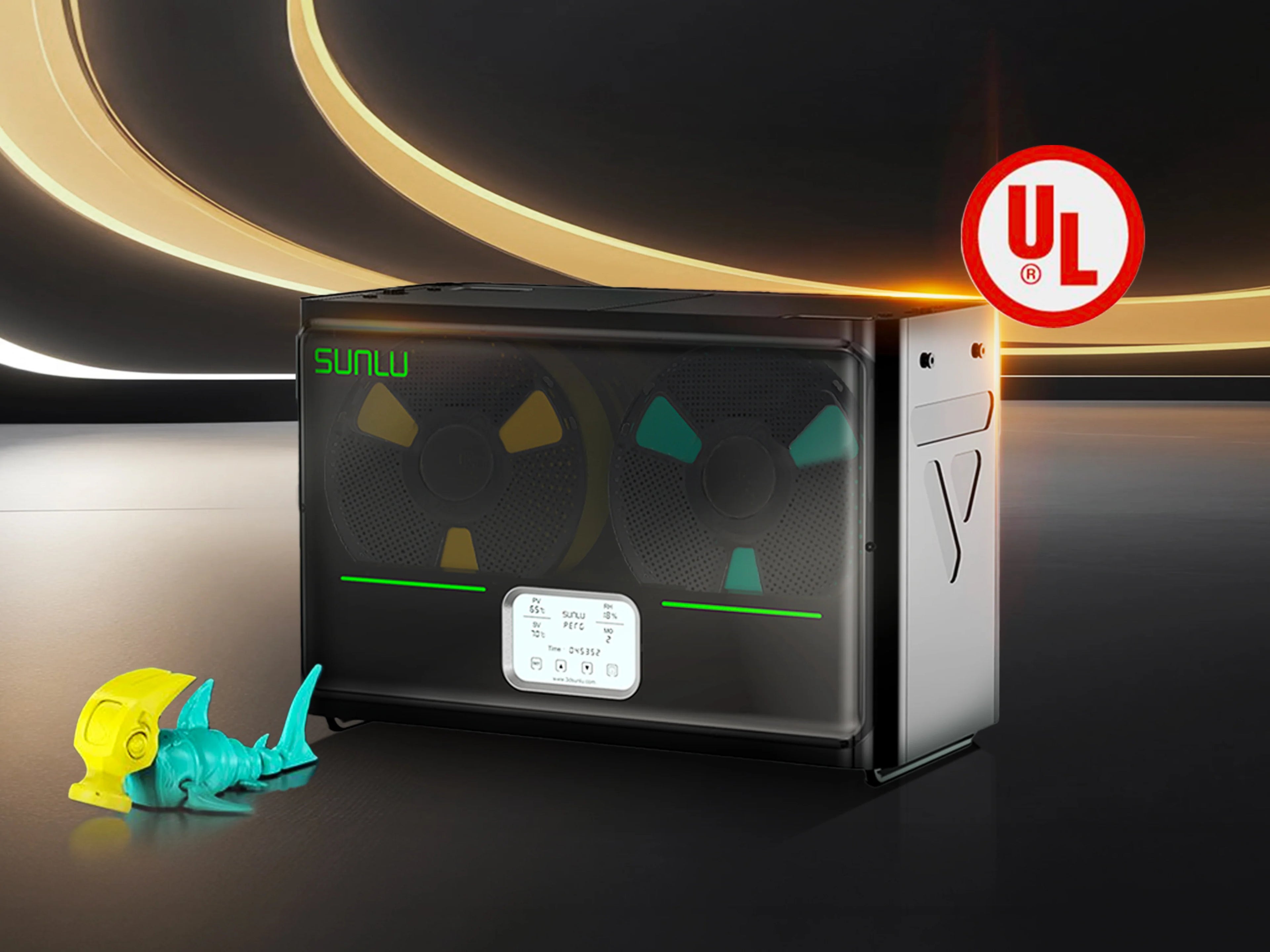 SUNLU FilaDryer S4, Temperature Balance and High Efficiency, the First Dryer for 4 Spools Capacity